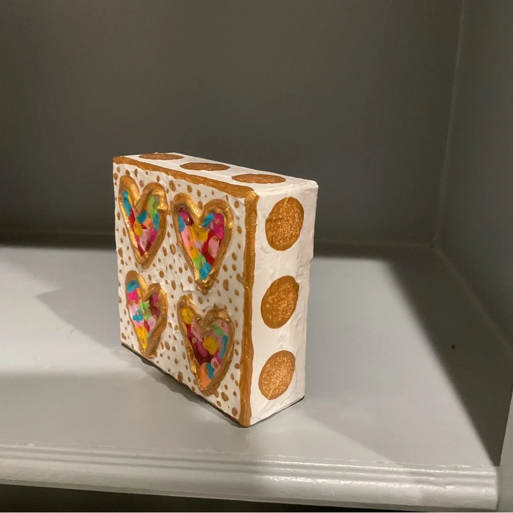 🔴TEXTURED HEART PAINTING🔴ORIGINAL ART🔴 - Picture 5 of 7